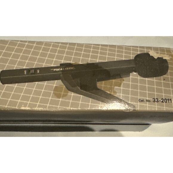 Condenser Microphone Realistic Ultra Slim 33-2011 600 ohms Desk Stand Org Box - Picture 5 of 9